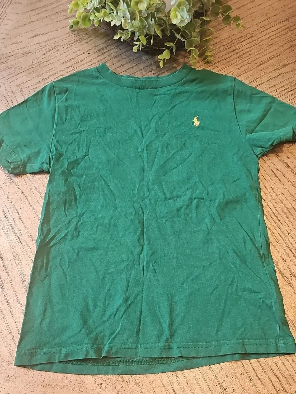 Polo Ralph Lauren Green Short Sleeve Tee with Yellow Pony Size 7